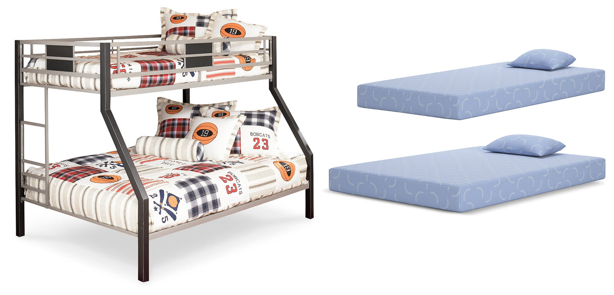Dinsmore Twin over Full Bunk Bed with Mattresses (Bed Size: Twin Over Full)