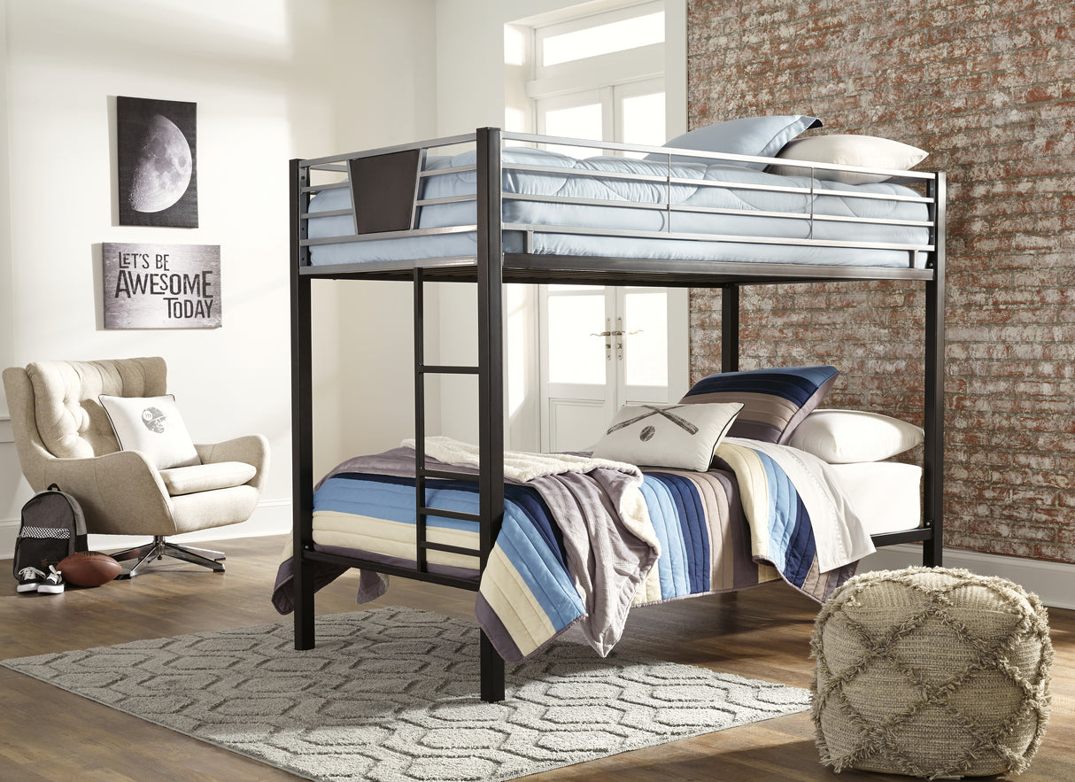 Dinsmore Twin over Twin Bunk Bed and 2 Mattresses