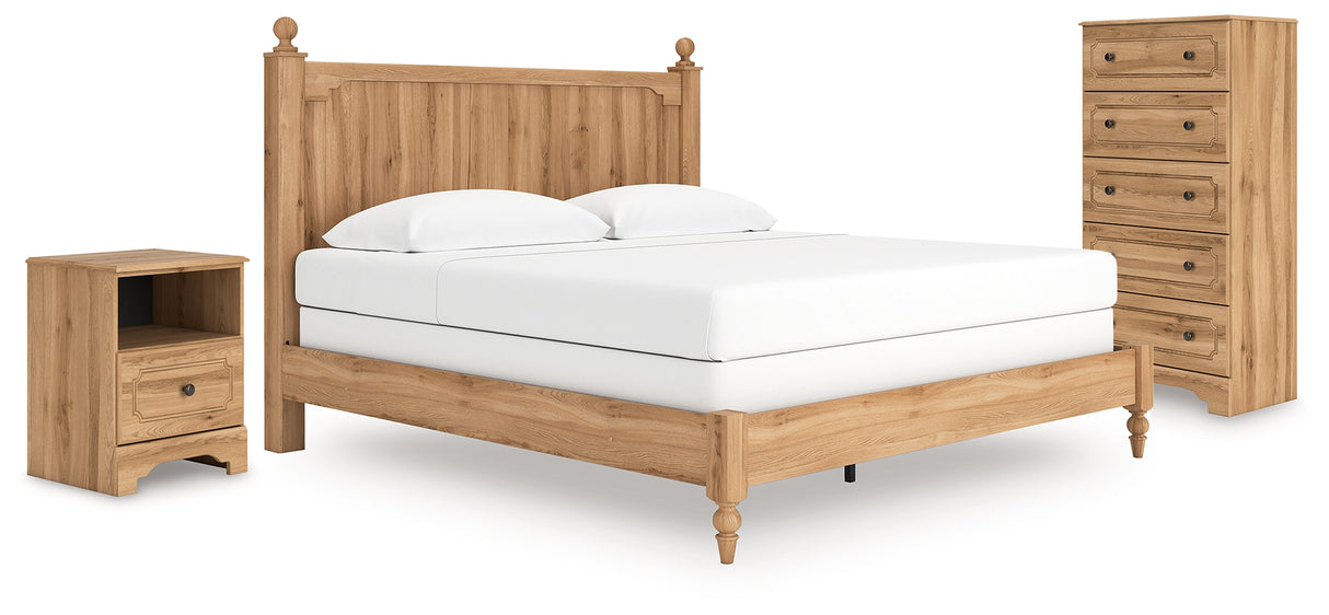 Aleaport 4-Piece King Panel Bed with Chest and Nightstand (King Panel Footboard with Rails, King Panel Headboard, Chest of Drawers, Nightstand)