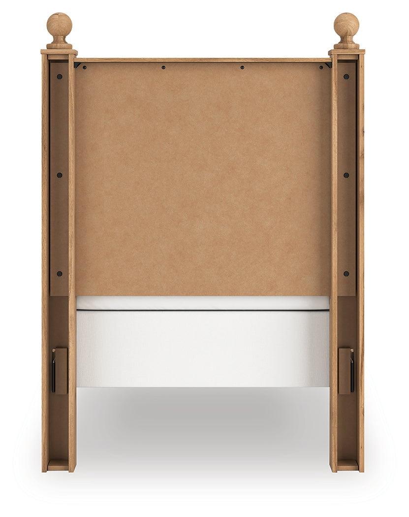 Aleaport 4-Piece Twin Panel Bed with Mirrored Dresser (Twin Panel Footboard with Rails, Twin Panel Headboard, Dresser, Bedroom Mirror)