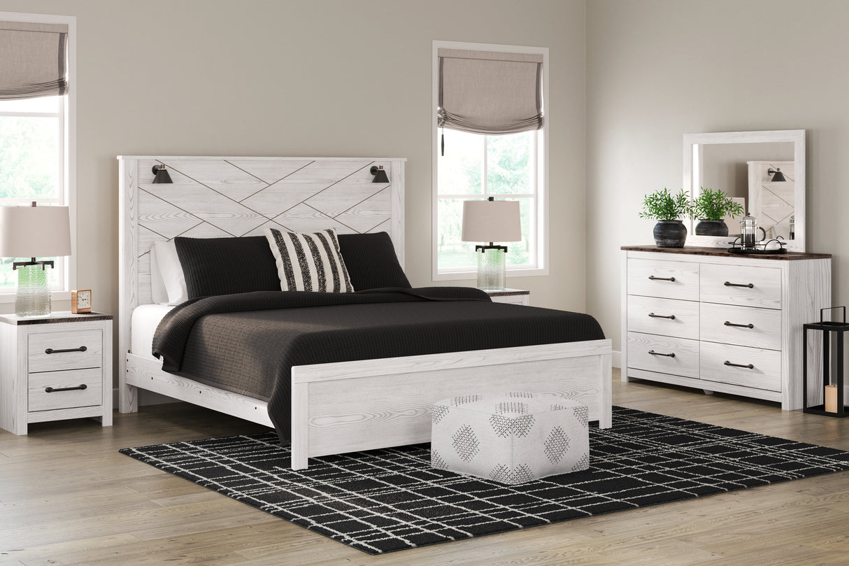 Gerridan King Panel Bed, Dresser, Mirror and Nightstand (Bed Size: King)