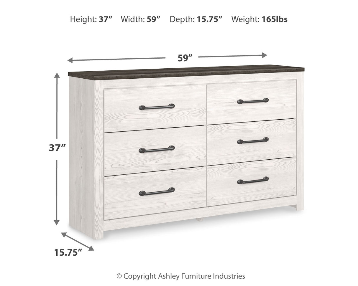 Gerridan 4-Piece King Panel Bed with Dresser (King Panel Footboard, King Panel Headboard, King Rails, Dresser)