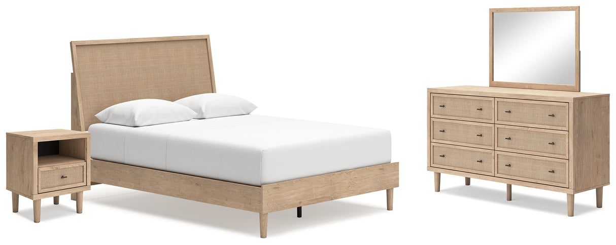 Cielden Queen Panel Bed, Dresser, Mirror and Nightstand (Bed Size: Queen)