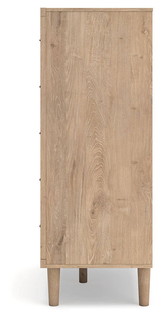 Cielden 6-Piece Queen Panel Headboard with Mirrored Dresser, Chest and 2 Nightstands (Queen Panel Headboard, Dresser, Bedroom Mirror, Chest of Drawers, Nightstand, Nightstand)