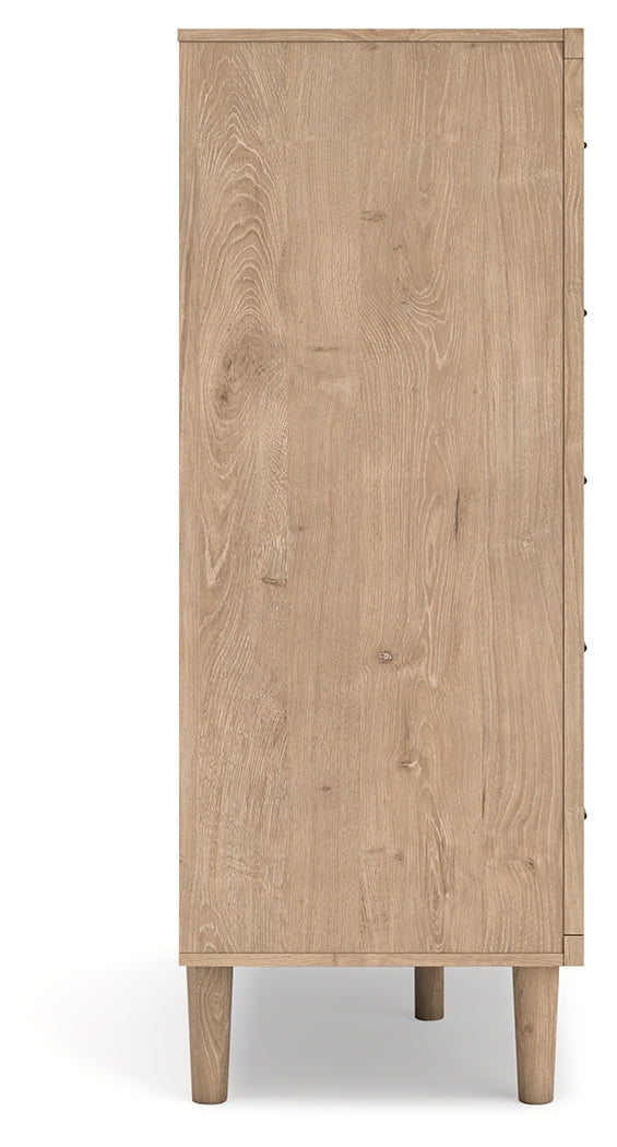 Cielden 5-Piece King Panel Headboard with Mirrored Dresser, Chest and Nightstand (King Panel Headboard, Chest of Drawers, Nightstand, Dresser, Bedroom Mirror)