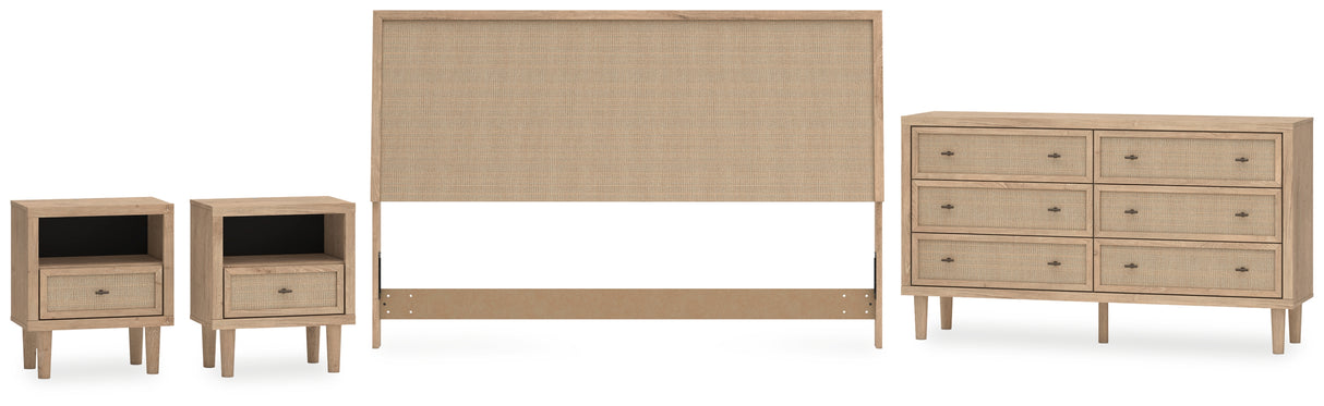 Cielden 4-Piece King Panel Headboard with Dresser and 2 Nightstands (King Panel Headboard, Dresser, Nightstand, Nightstand)