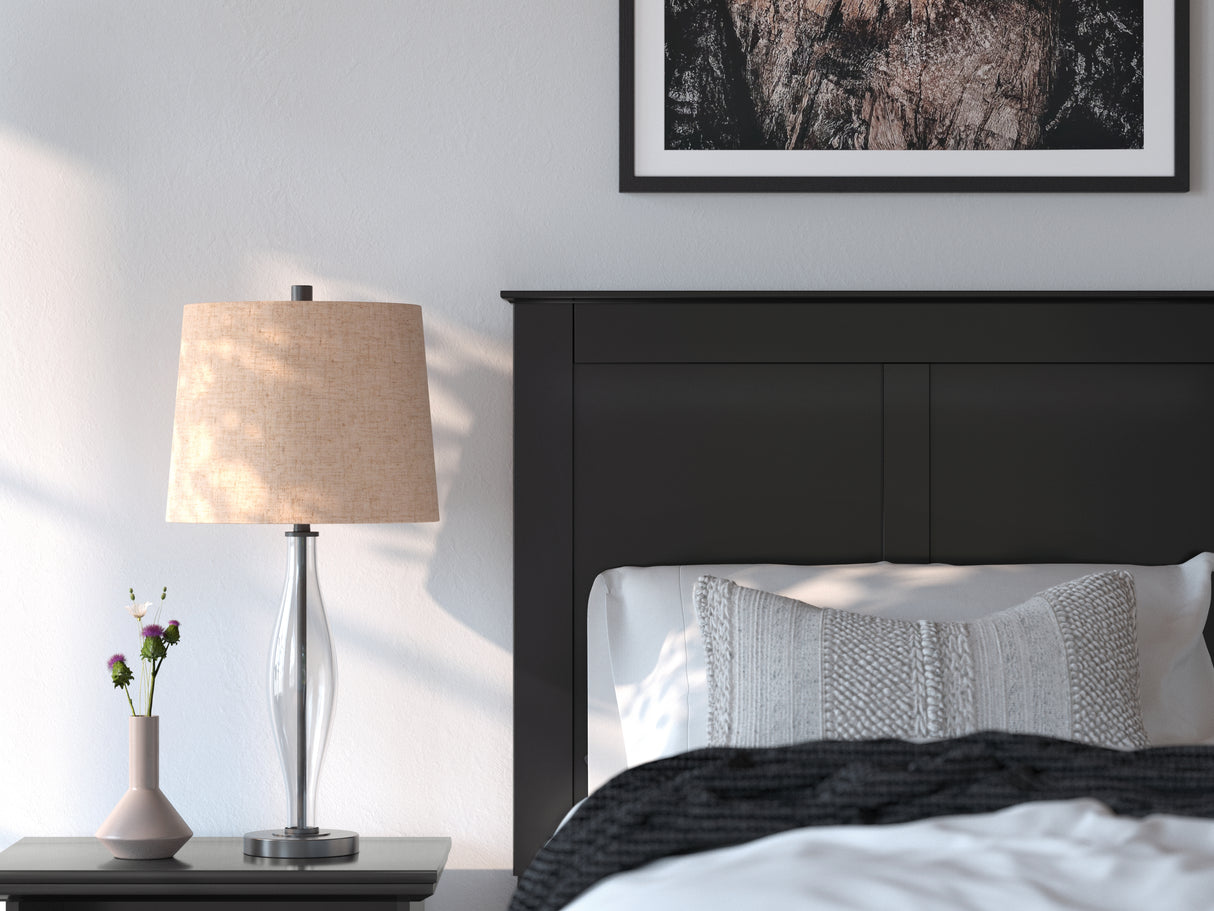 Maribel 6-Piece Twin Panel Bed with Mirrored Dresser, Chest and Nightstand (Twin Panel Headboard/Footboard, Twin Panel Rails, Dresser, Bedroom Mirror, Chest of Drawers, Nightstand)