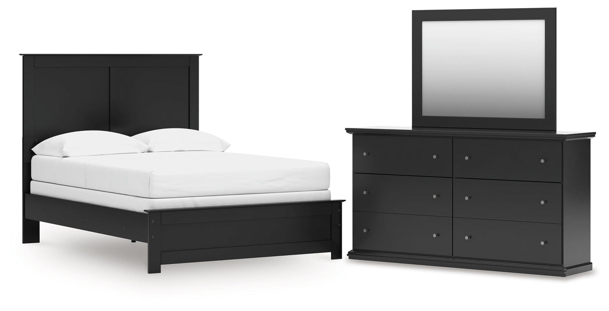 Maribel Panel Bed, Dresser and Mirror (Bed Size: Full)