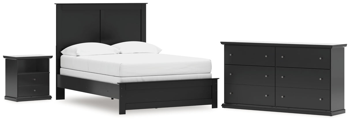 Maribel 4-Piece Full Panel Bed with Dresser and Nightstand (Full Panel Rails, Full Panel Headboard/Footboard, Dresser, Nightstand)