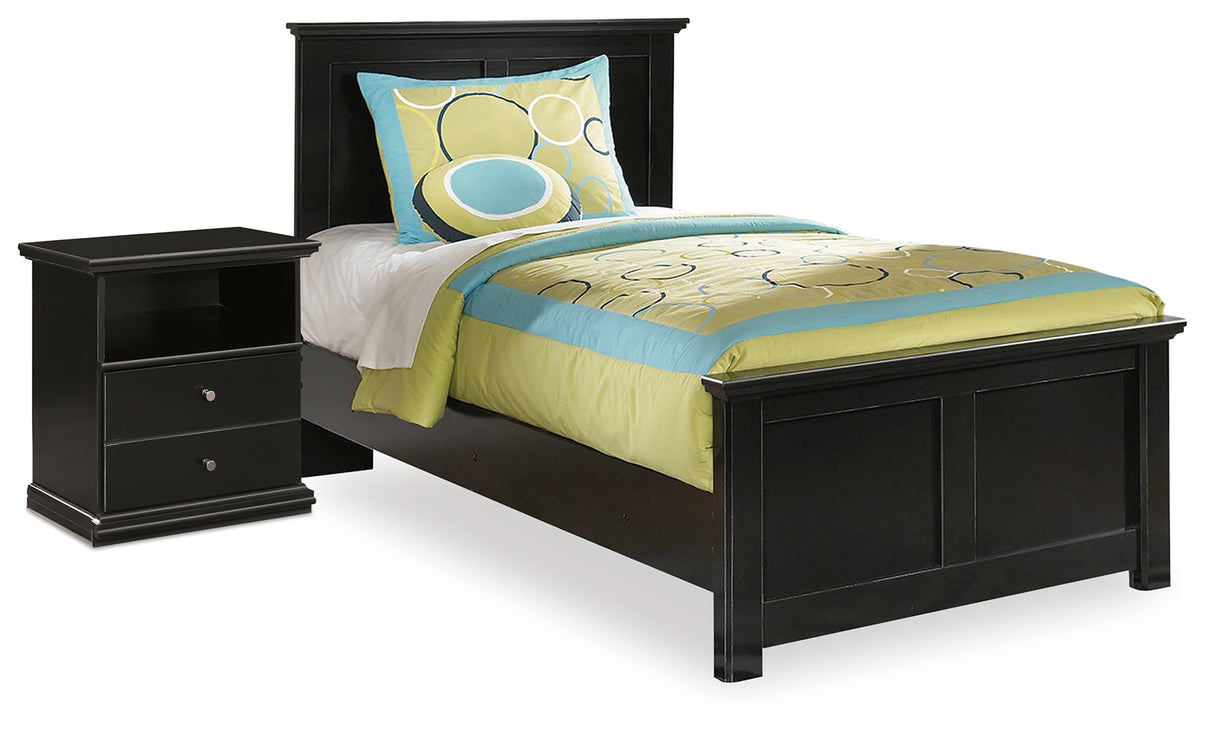 Maribel Twin Panel Bed and Nightstand