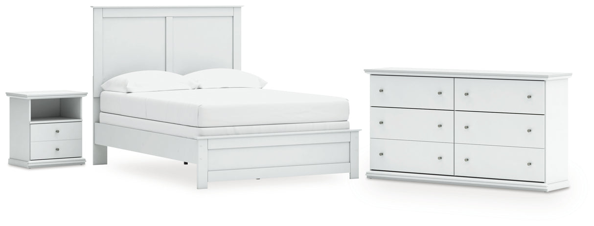 Bostwick Shoals 4-Piece Full Panel Bed with Dresser and Nightstand (Full Panel Rails, Full Panel Headboard/Footboard, Dresser, Nightstand)