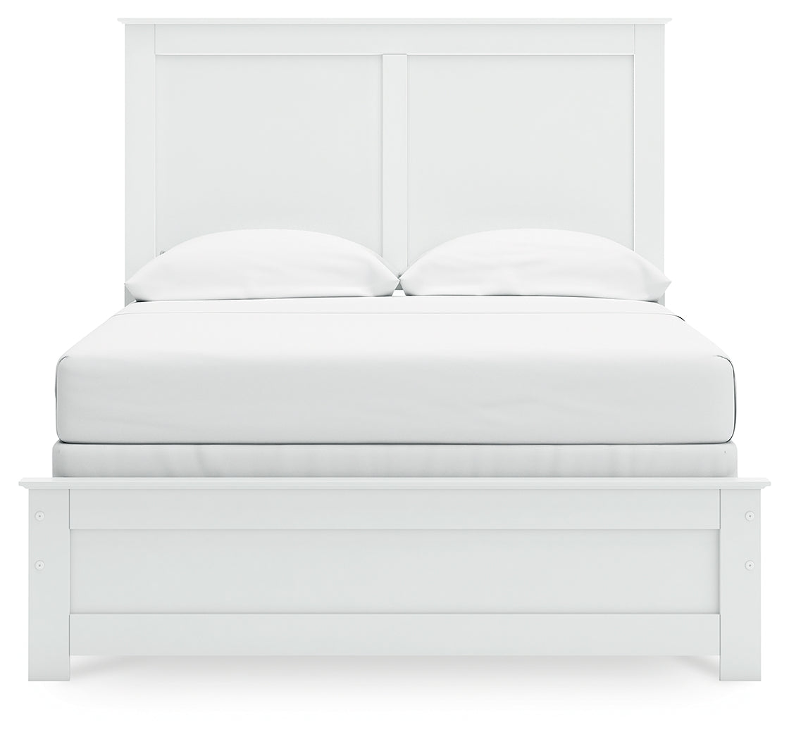 Bostwick Shoals 4-Piece Full Panel Bed with Mirrored Dresser (Full Panel Rails, Full Panel Headboard/Footboard, Dresser, Bedroom Mirror)