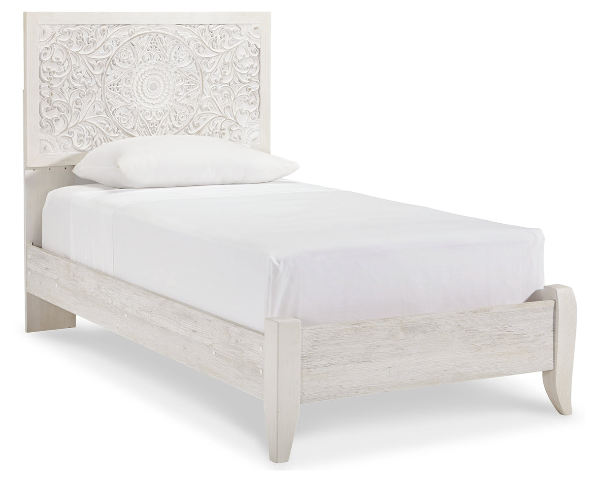 Paxberry Twin Panel Bed and Nightstand (Bed Size: Twin)