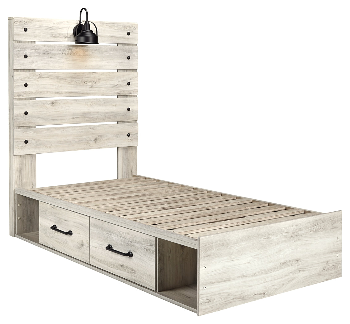 Cambeck Panel Bed with Storage, Dresser, Mirror, Chest and 2 Nightstands (Bed Size: Twin)