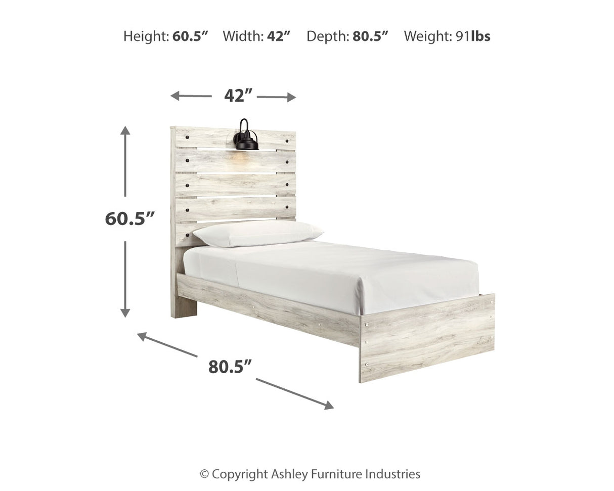 Cambeck 7-Piece Twin Panel Bed with Mirrored Dresser, Chest and Nightstand (Chest of Drawers, Nightstand, Dresser, Bedroom Mirror, Twin Panel Footboard, Twin Panel Headboard, Twin Panel Rails)