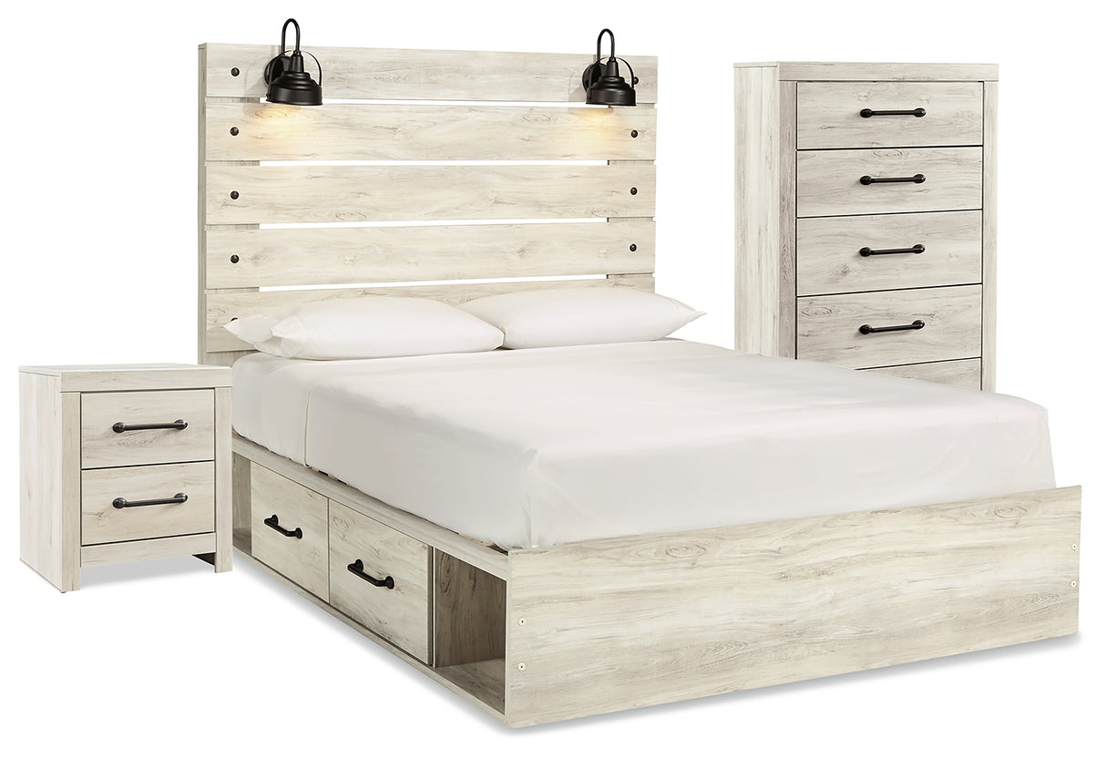 Cambeck Queen Panel Bed with Storage, Chest and Nightstand (Bed Size: Queen)