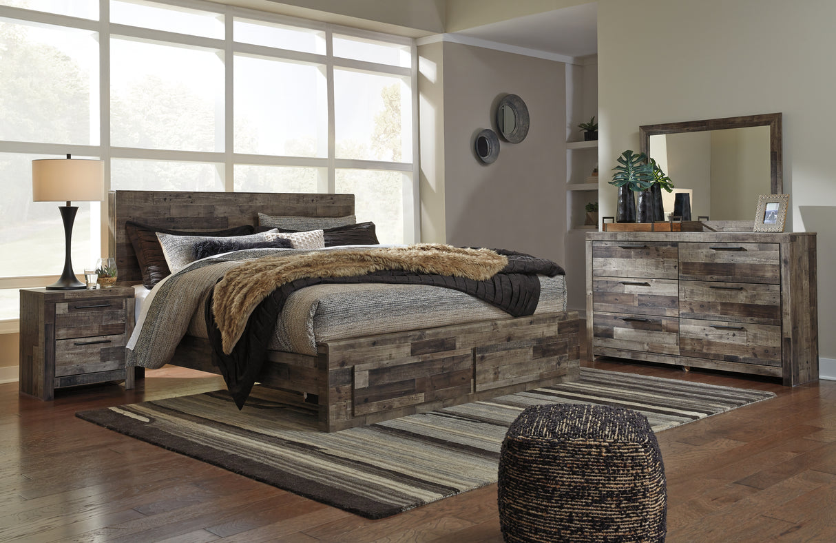 Derekson King Panel Storage Bed, Dresser and Nightstand (Bed Size: King)