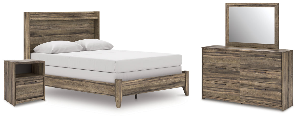 Elbrim Queen Panel Bed, Dresser, Mirror and Nightstand (Bed Size: Queen)