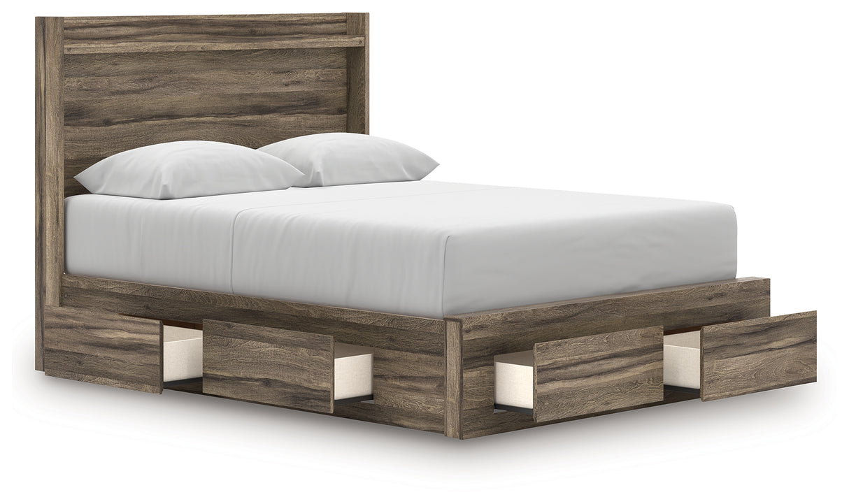 Elbrim Panel Storage Bed, Dresser and Mirror (Bed Size: Queen)