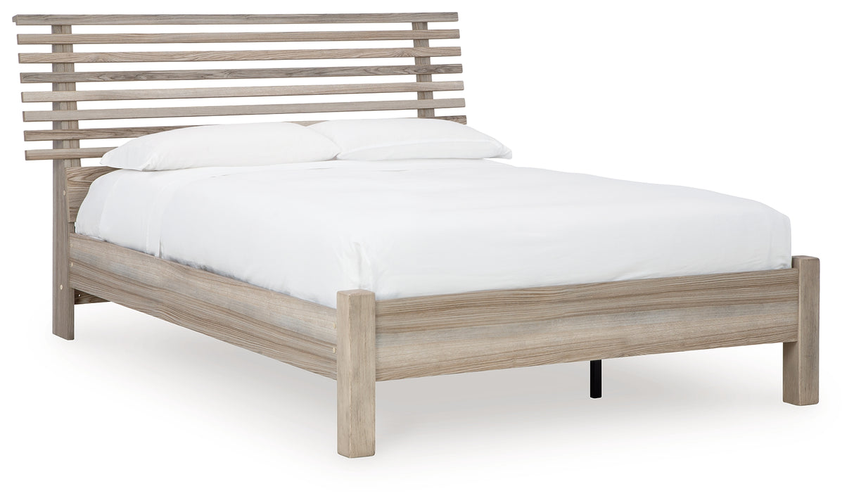 Hasbrick Queen Slat Panel Bed (Bed Size: Queen)