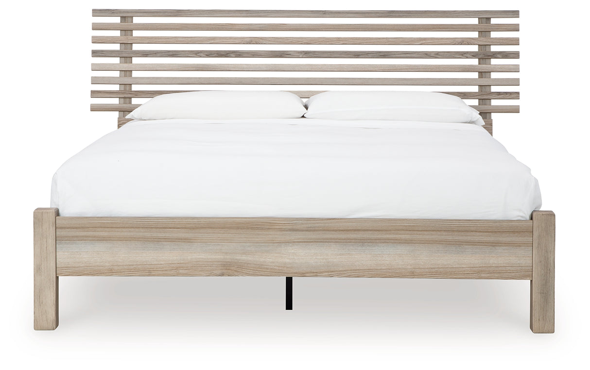 Hasbrick Queen Slat Panel Bed (Bed Size: Queen)