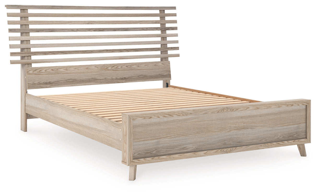 Hasbrick Queen Slat Panel Bed (Bed Size: Queen)