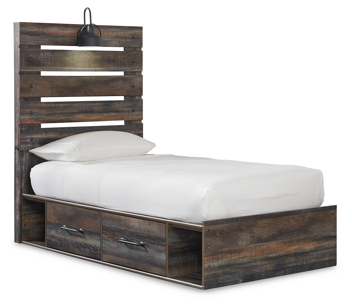 Drystan Twin Panel Bed with Storage, Dresser, Mirror and Chest (Bed Size: Twin)