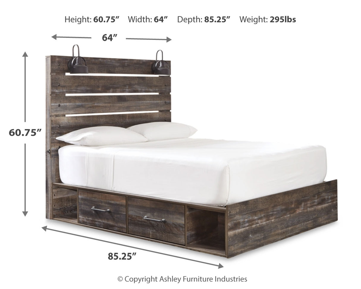 Drystan Queen Panel Bed with 4 Storage Drawers (Bed Size: Queen)