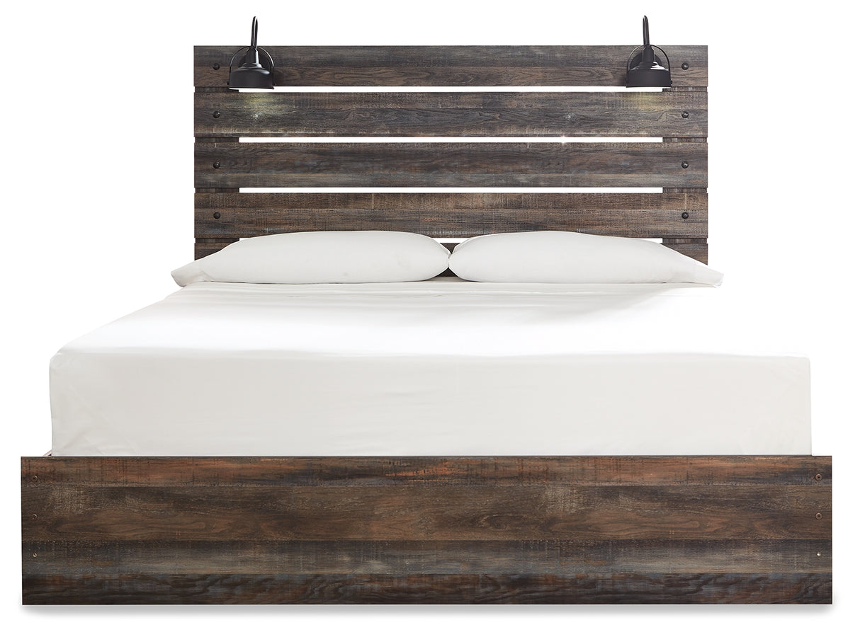 Drystan King Panel Bed, Dresser and Mirror (Bed Size: King)