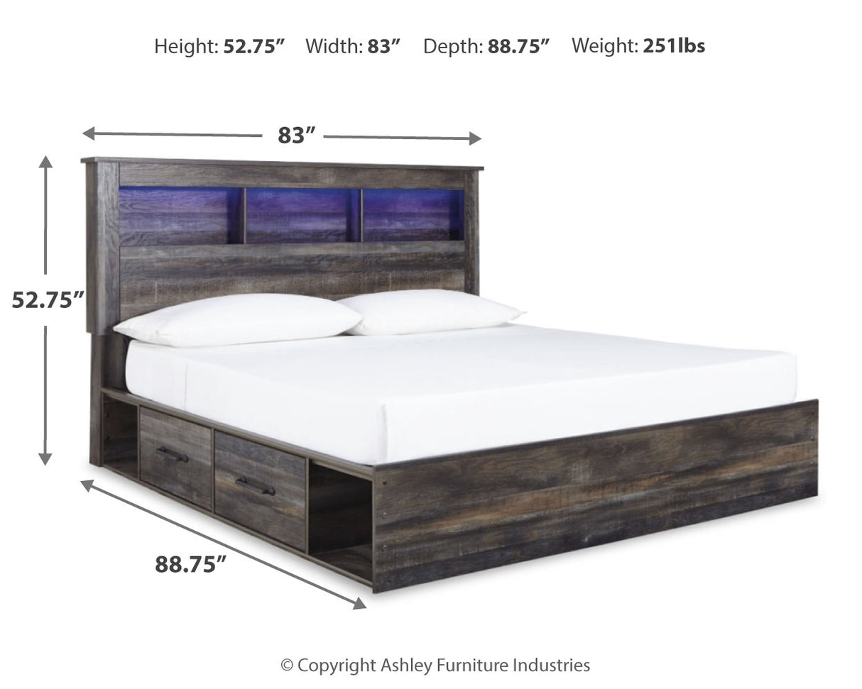 Drystan 7-Piece King Bookcase Bed with 2 Nightstands (Platform King Roll Slats, King Panel Footboard, Queen/King Under Bed Storage, Queen/King Under Bed Storage, King/California King Bookcase Headboard, Nightstand, Nightstand)