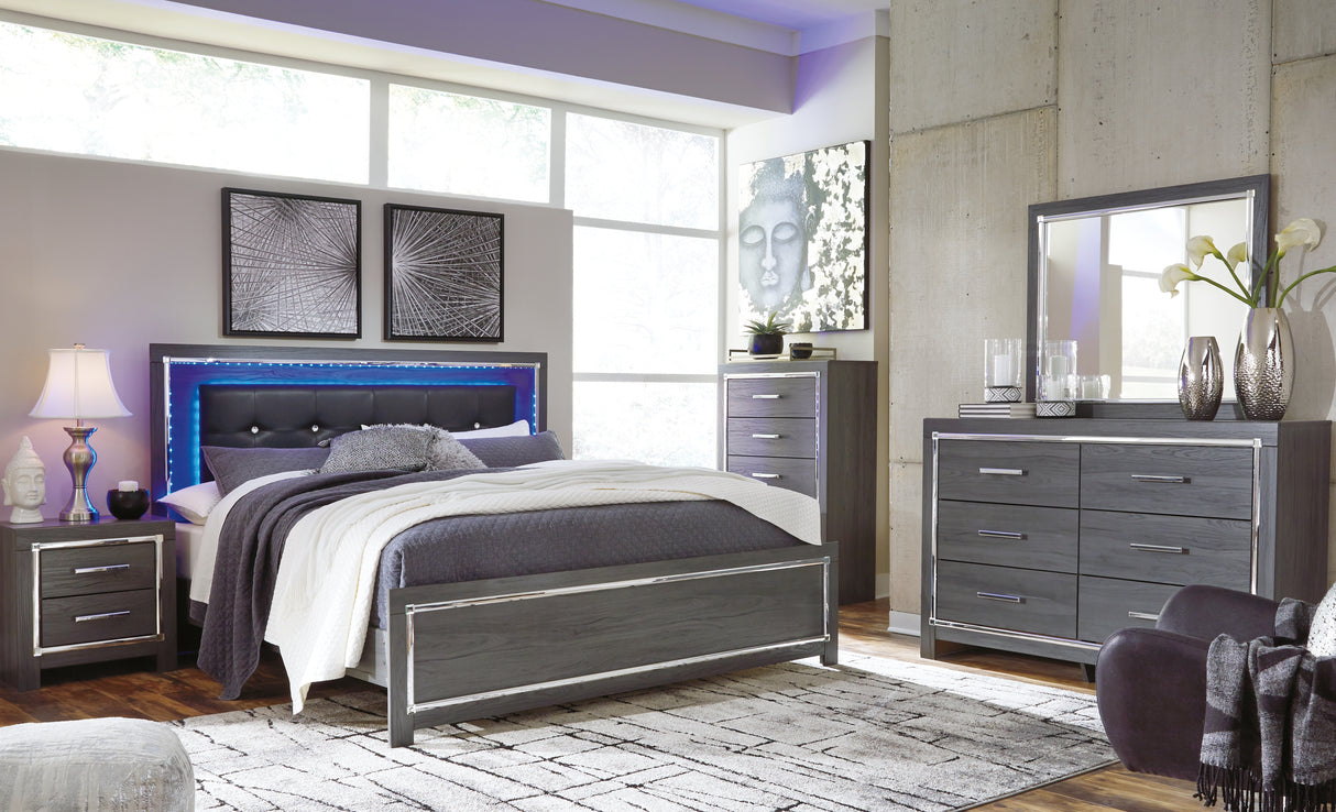 Lodanna King Panel Bed, Dresser, Mirror, Chest and 2 Nightstands (Bed Size: King)