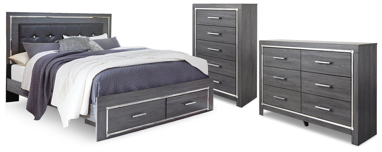 Lodanna King Storage Bed, Dresser and Chest
