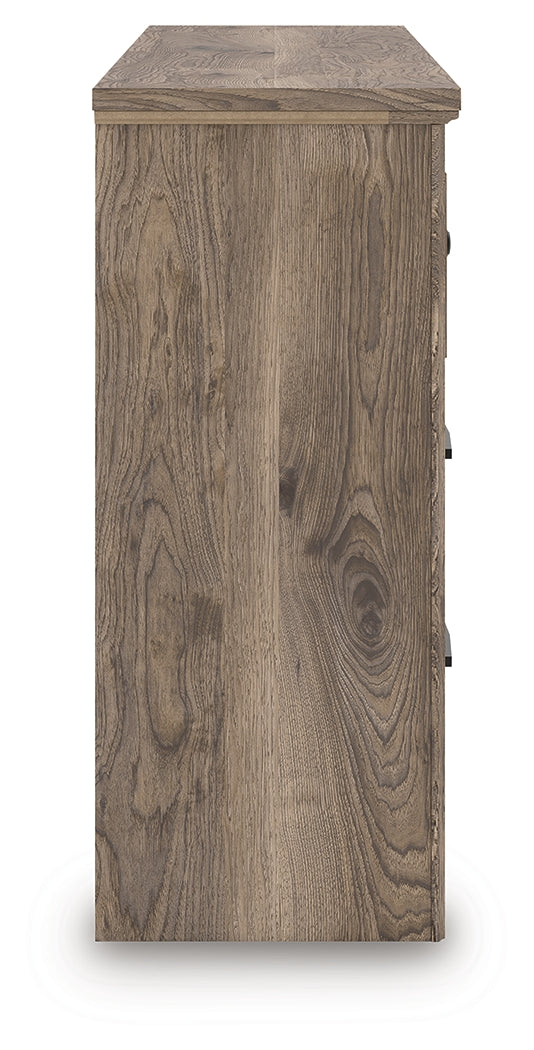 Rusticott Queen Poster Bed, Dresser and Nightstand (Bed Size: Queen)