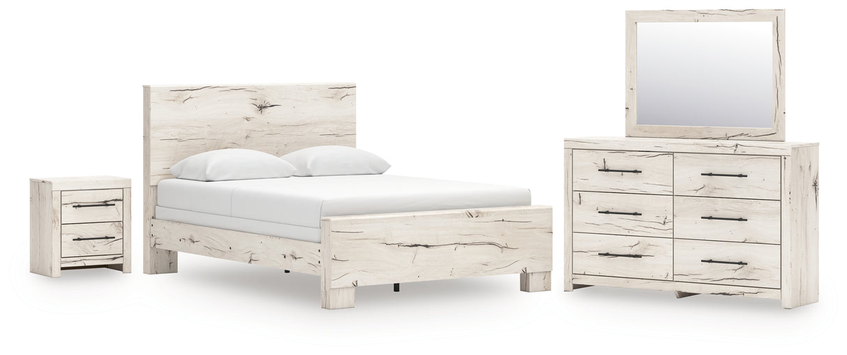 Lawroy Queen Panel Bed, Dresser, Mirror and Nightstand (Bed Size: Queen)