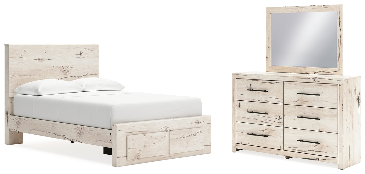 Lawroy Full Panel Storage Bed, Dresser and Mirror (Bed Size: Full)
