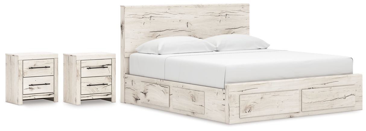 Lawroy 7-Piece King Panel Storage Bed with 2 Nightstands (Platform King Roll Slats, King Storage Footboard, King Panel Headboard, Queen/King Under Bed Storage, Queen/King Under Bed Storage, Nightstand, Nightstand)