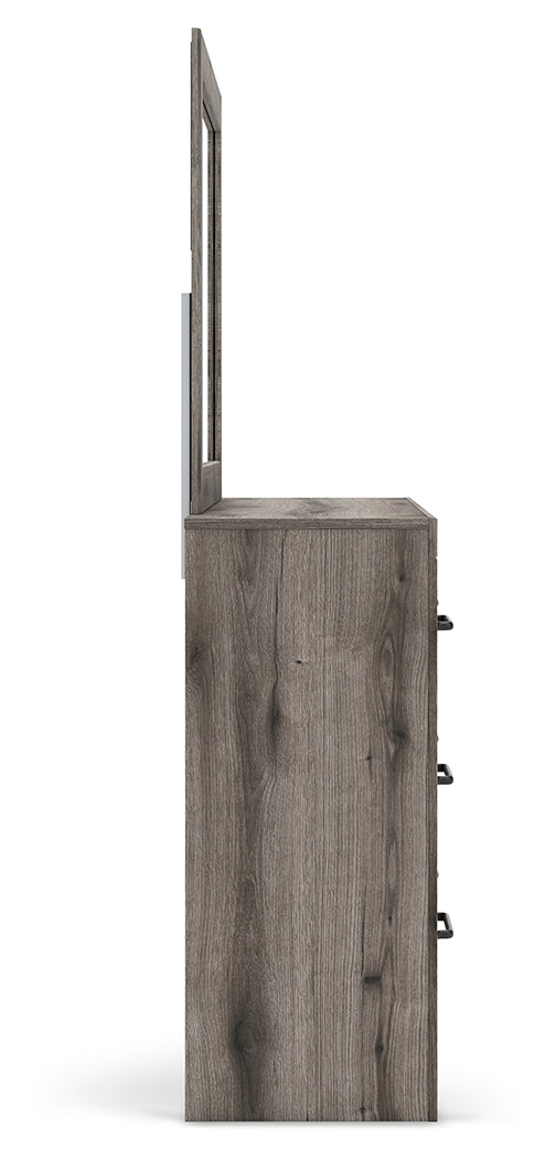 Graystorm 5-Piece Twin Panel Bed with Mirrored Dresser and Nightstand (Twin Panel Headboard/Footboard, Twin Panel Rails, Dresser, Bedroom Mirror, Nightstand)