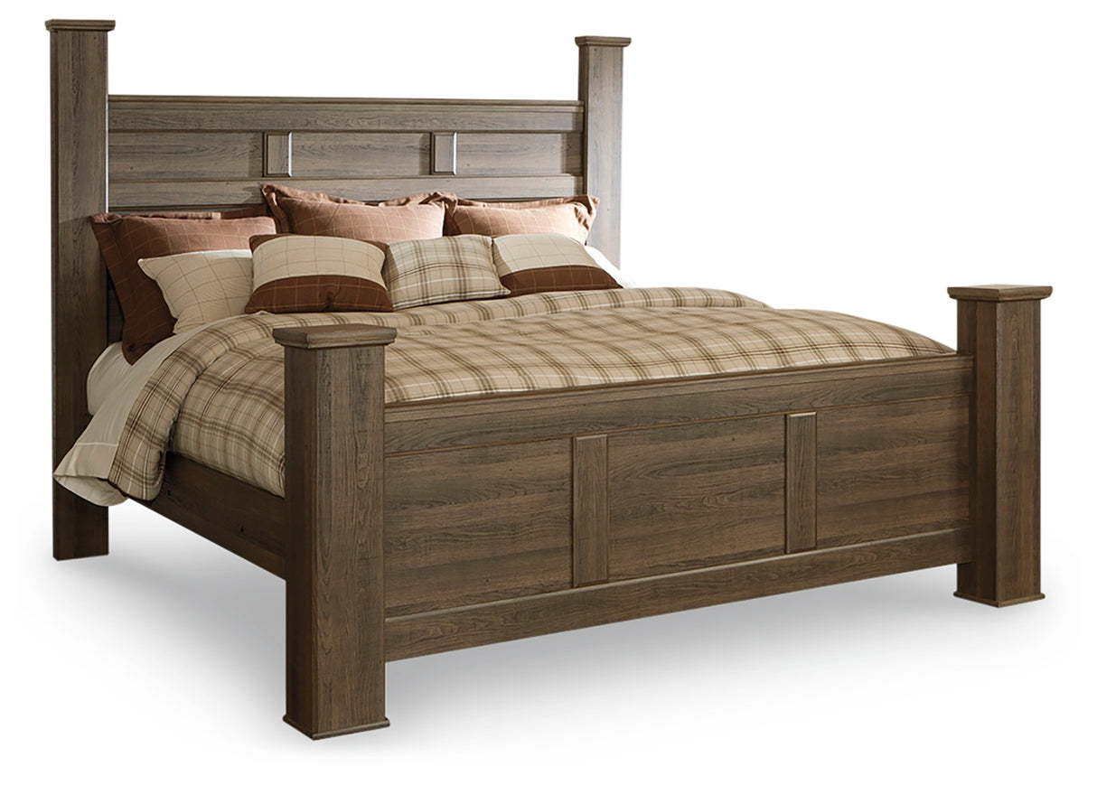 Juararo King Poster Bed, Chest and Nightstand