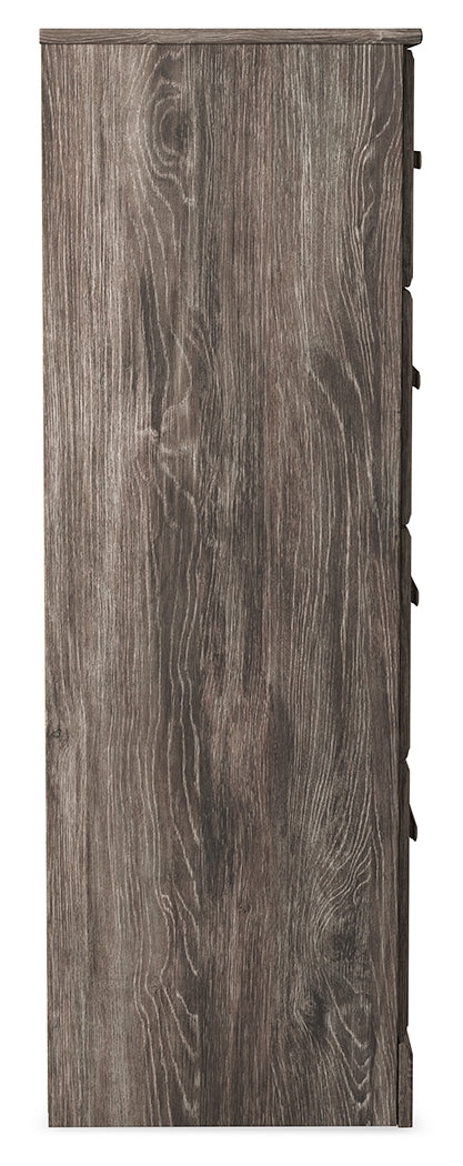 Ralinksi 5-Piece Queen Panel Bed with Mirrored Dresser and Chest (Queen Panel Headboard/Footboard, Queen Panel Rails, Dresser, Bedroom Mirror, Chest of Drawers)