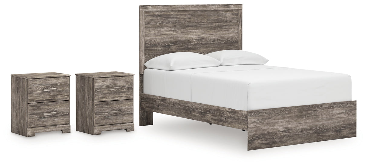 Ralinksi 4-Piece Full Panel Bed with 2 Nightstands (Full Panel Headboard/Footboard, Full Panel Rails, Nightstand, Nightstand)