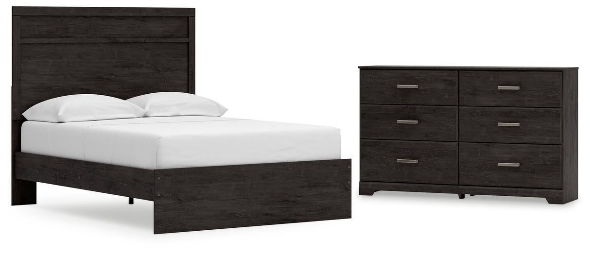 Belachime 3-Piece Full Panel Bed with Dresser (Full Panel Headboard/Footboard, Full Panel Rails, Dresser)