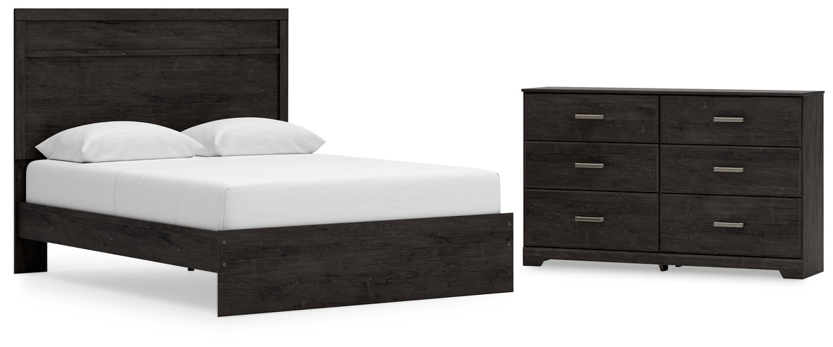 Belachime 3-Piece Queen Panel Bed with Dresser (Queen Panel Headboard/Footboard, Queen Panel Rails, Dresser)