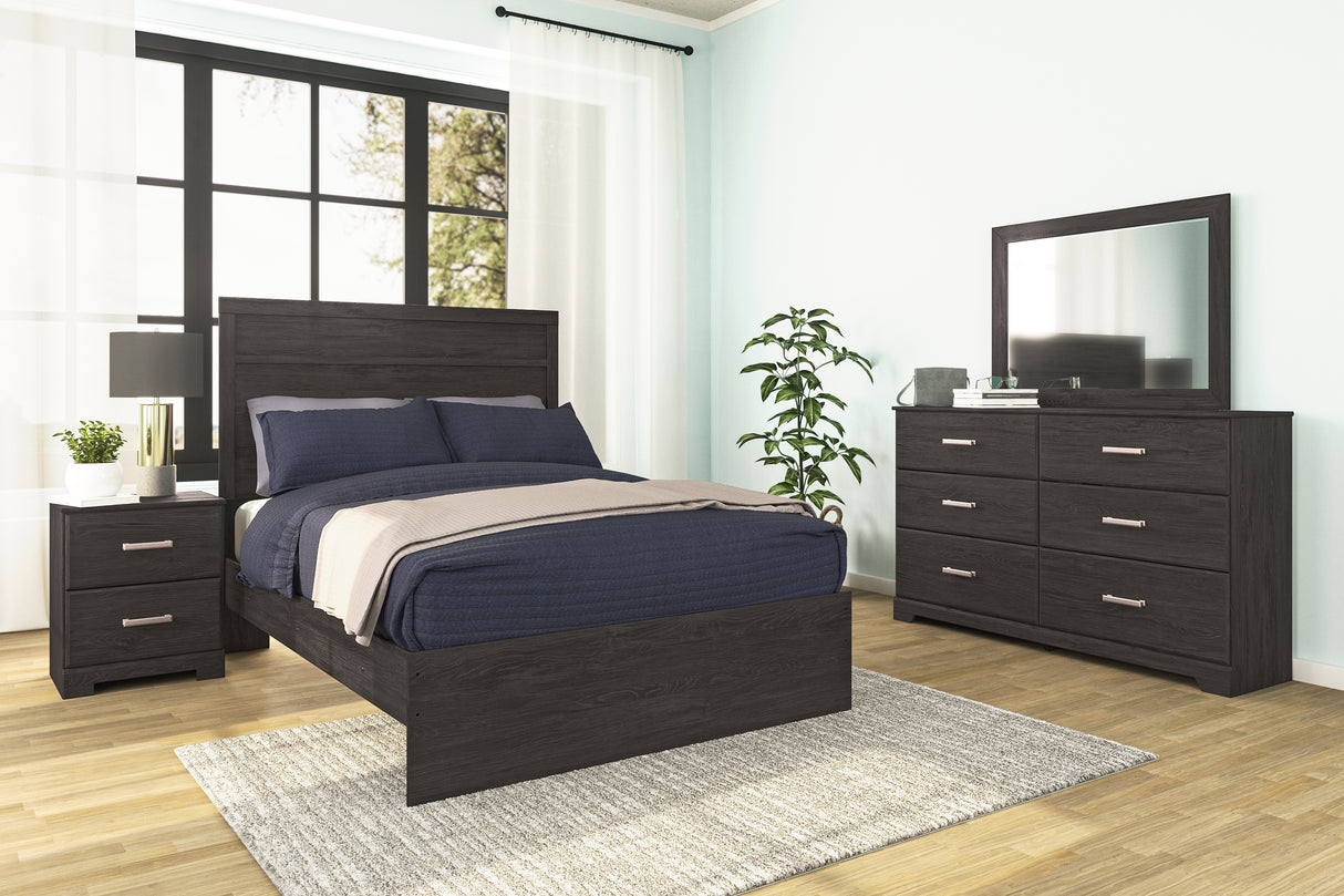 Belachime 3-Piece Full Panel Bed with Dresser (Full Panel Headboard/Footboard, Full Panel Rails, Dresser)