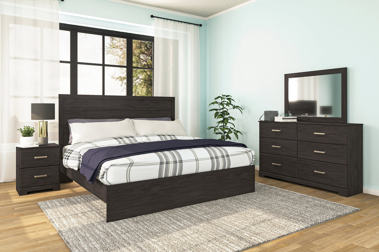 Belachime King Panel Bed and Nightstand (Bed Size: King)