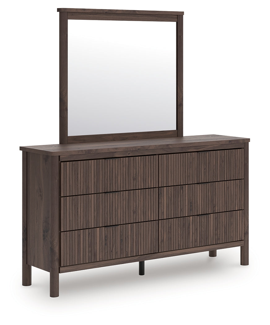 Pamytta King Panel Bed, Dresser, Mirror and Nightstand (Bed Size: King)