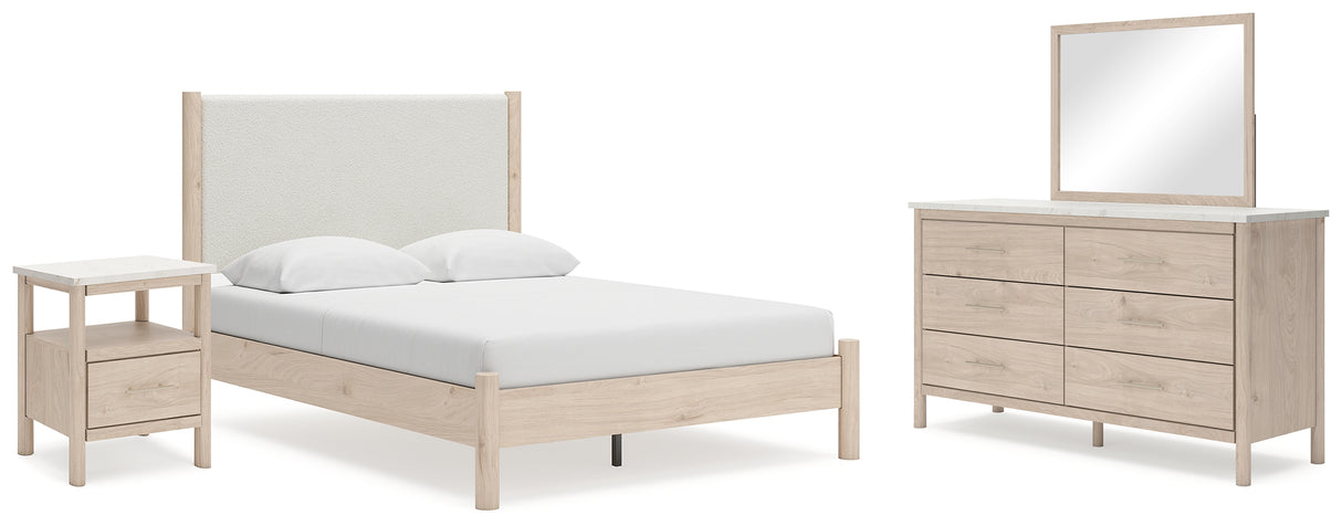 Cadmori Queen Panel Bed, Dresser, Mirror and Nightstand (Bed Size: Queen)
