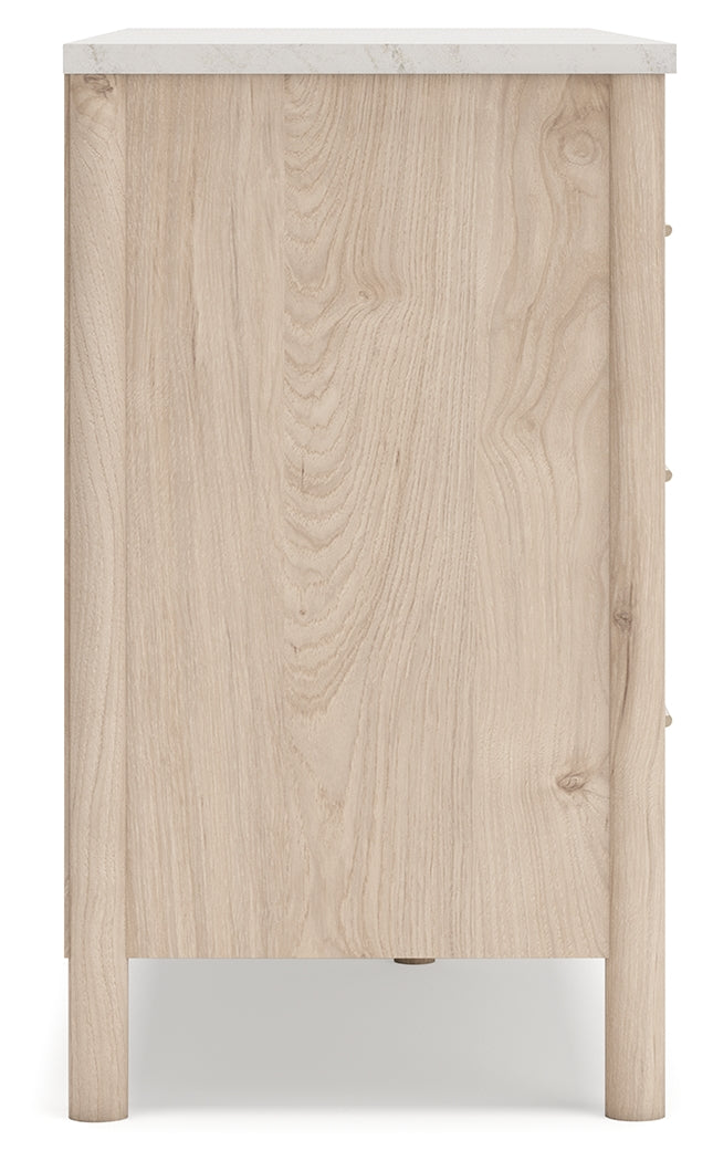 Cadmori Queen Upholstered Panel Bed, Dresser and Nightstand (Bed Size: Queen)