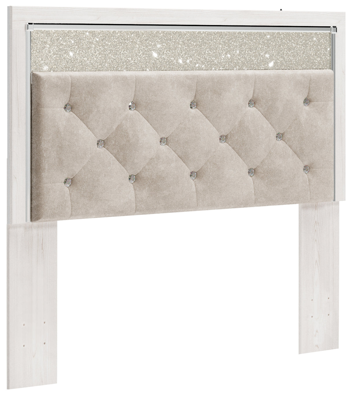 Altyra 5-Piece Queen Panel Headboard with Mirrored Dresser and 2 Nightstands (Queen Upholstered Panel Headboard, Dresser, Bedroom Mirror, Nightstand, Nightstand)