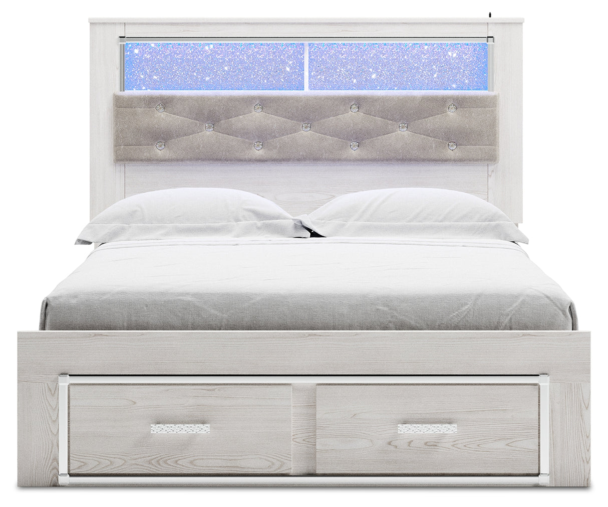 Altyra Queen Upholstered Bookcase Bed with Storage (Bed Size: Queen)