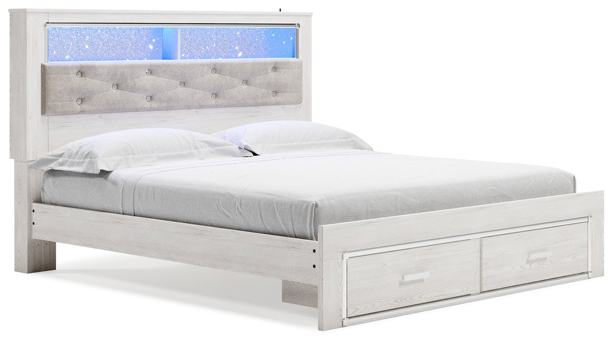 Altyra Queen Upholstered Bookcase Bed with Storage (Bed Size: King)